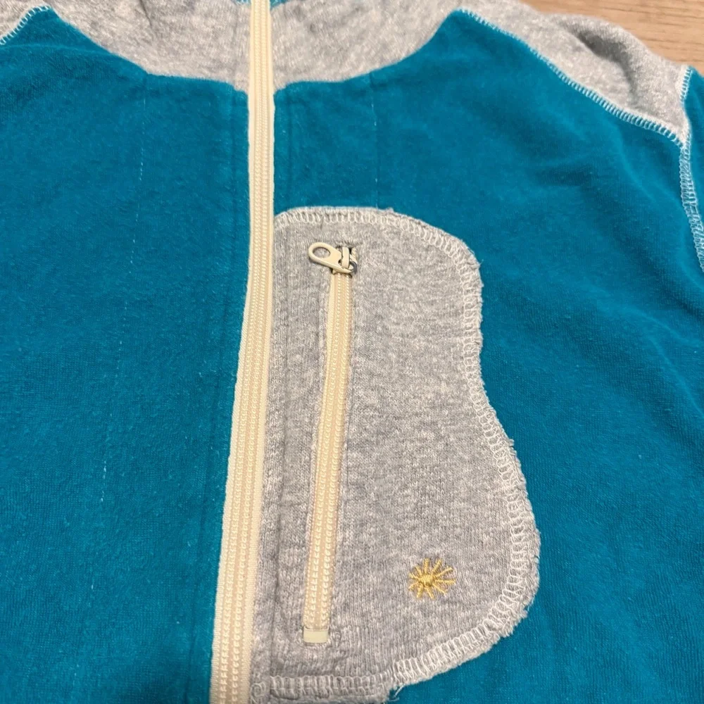 GOHEMP Tech Fleece Jacket  Unisex Size Small Blue/Grey